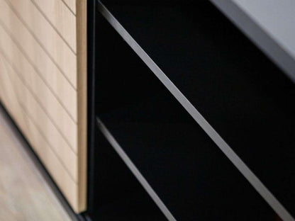 TALESA Pyramid 2-Door Buffet 82x200x45 cm Black and Oak