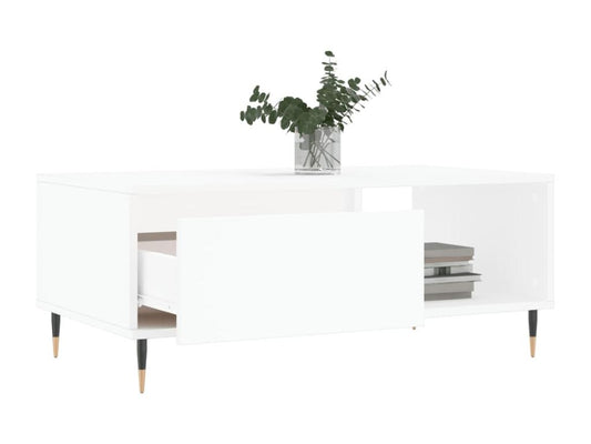 Coffee table, white, 90x50x36.5 cm, engineered wood