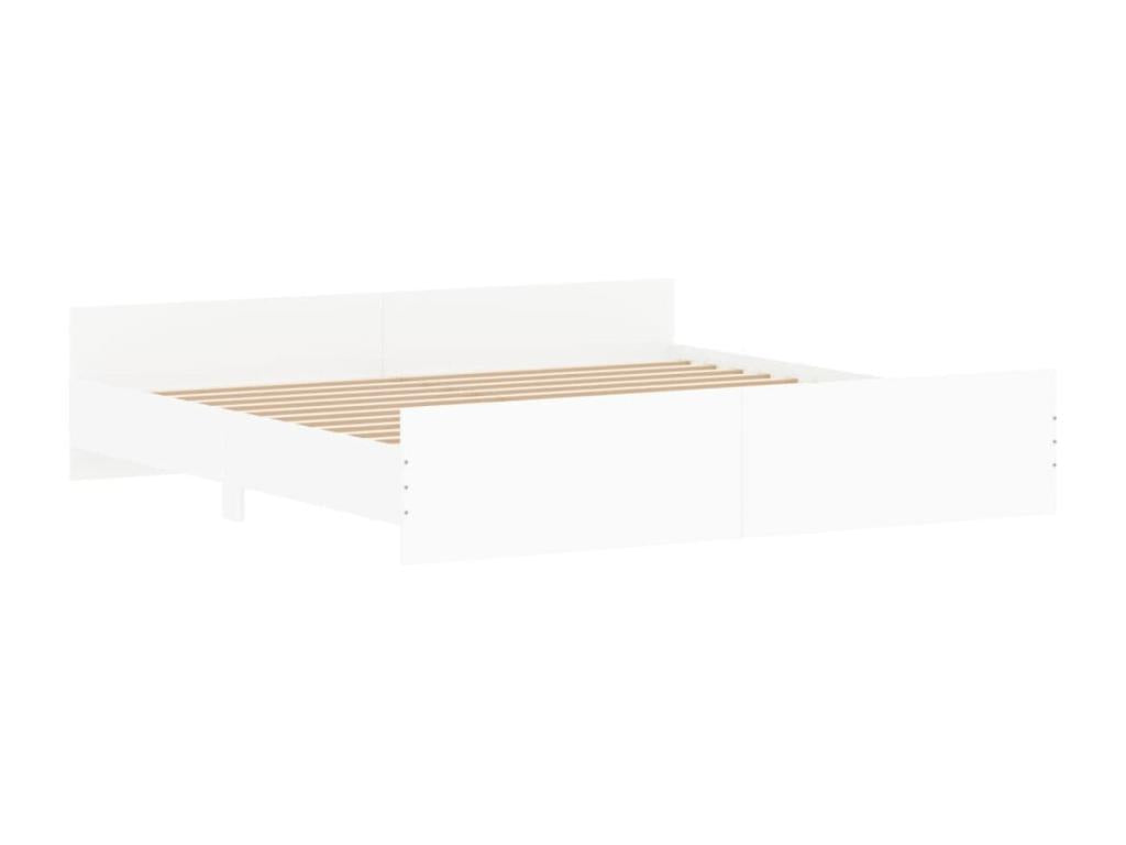 Bed frame with headboard and footboard, white, 180x200 cm
