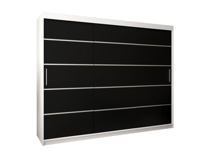 Meublita 1 Sliding Door Wardrobe 200/250/62 3 Doors White/Black