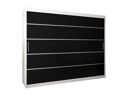 Meublita 1 Sliding Door Wardrobe 200/250/62 3 Doors White/Black