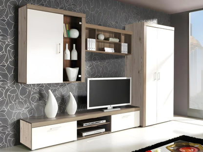 Meublita 111 Wardrobe, Saint Marin Oak - Cream, 203x90x55cm, Number of shelves: 1