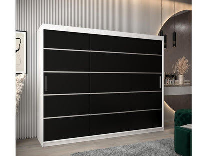 Meublita 1 Sliding Door Wardrobe 200/250/62 3 Doors White/Black