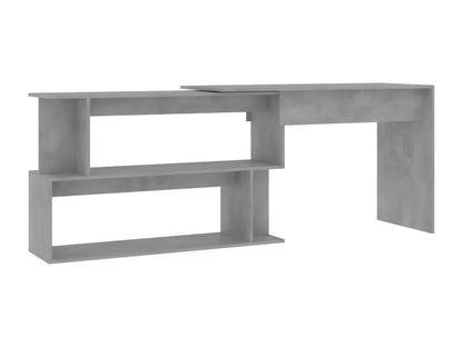 Corner desk, concrete grey, 200x50x76 cm, chipboard