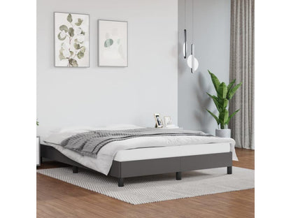Gray bed frame 140x190 cm Faux leather