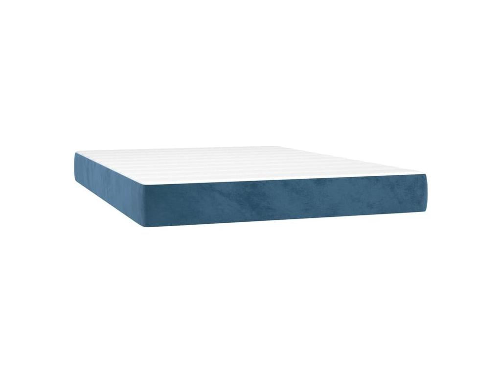 Meublita bed base and mattress, dark blue, 140x190 cm, velvet