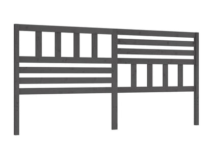 Grey Headboard 186x4x100 cm Solid Pine Wood
