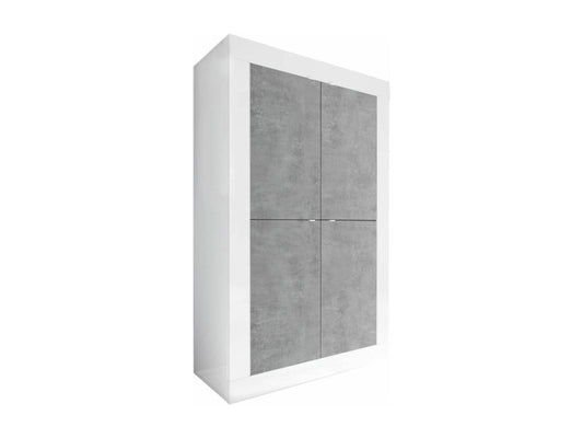 Meublita - 4-Door Storage Unit, White Lacquered Finish and Concrete Look