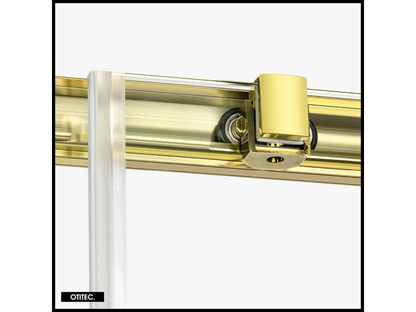 Shower Door with Side Panel - 120x90x200 - LIGHT GOLD - PREMIUM - LEFT
