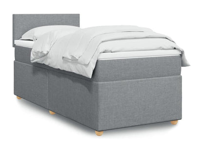 Meublita bed base with light grey mattress 90x200 cm fabric