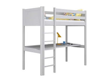 Wooden loft bed - with desk N06 Grey 120x190