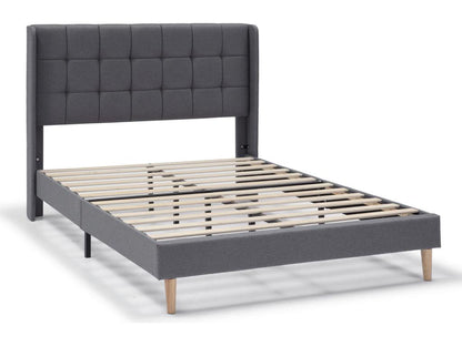 Meublita upholstered platform bed frame 30 cm 90x190 cm Dark Grey