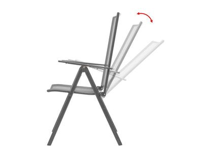 Stackable garden chairs, 2 pieces, steel, grey
