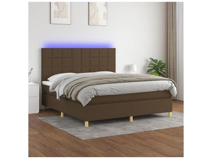 Meublita bed base with mattress and LED, dark brown, 180x200