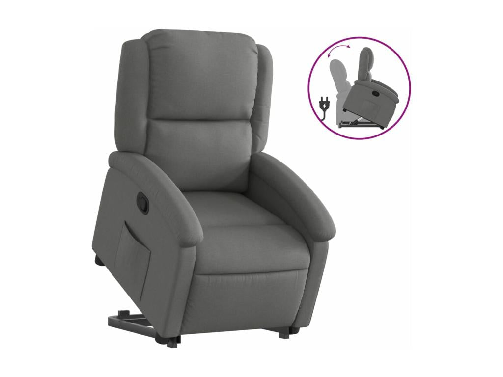 Dark Grey Fabric Reclining Armchair