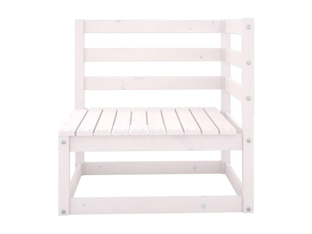 8-piece garden furniture set, white, solid pine wood, 16