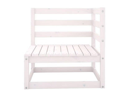 8-piece garden furniture set, white, solid pine wood, 16