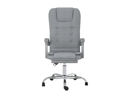 Light Grey Fabric Reclining Office Massage Chair