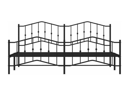 Metal bed frame with headboard and footboard, black, 193x203