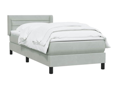 Meublita bed base and light grey 90x210 cm velvet mattress
