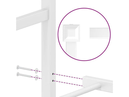 Metal bed frame with white headboard 75x190