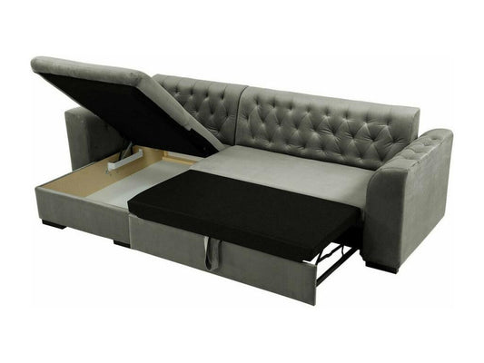 Meublita corner sofa Meublita 252 Black Sleeping function Bedding box