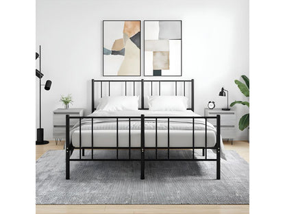 Meublita 2-piece bedside tables, grey, 40x35x50 cm, engineered wood