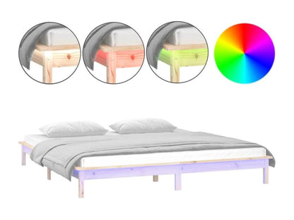 150x200 cm Extra Large Solid Wood LED Bed Frame