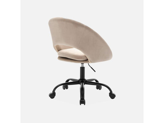 Meublita round office chair in off-white velvet - Meublita - W 59 x D 60 x H 79/89cm
