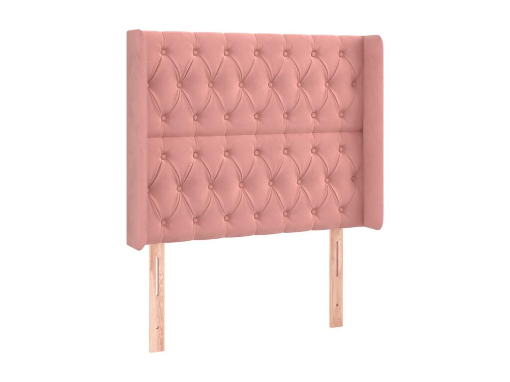 Pink LED Headboard 93x16x118/128 cm Velvet