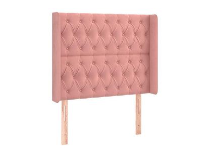 Pink LED Headboard 93x16x118/128 cm Velvet