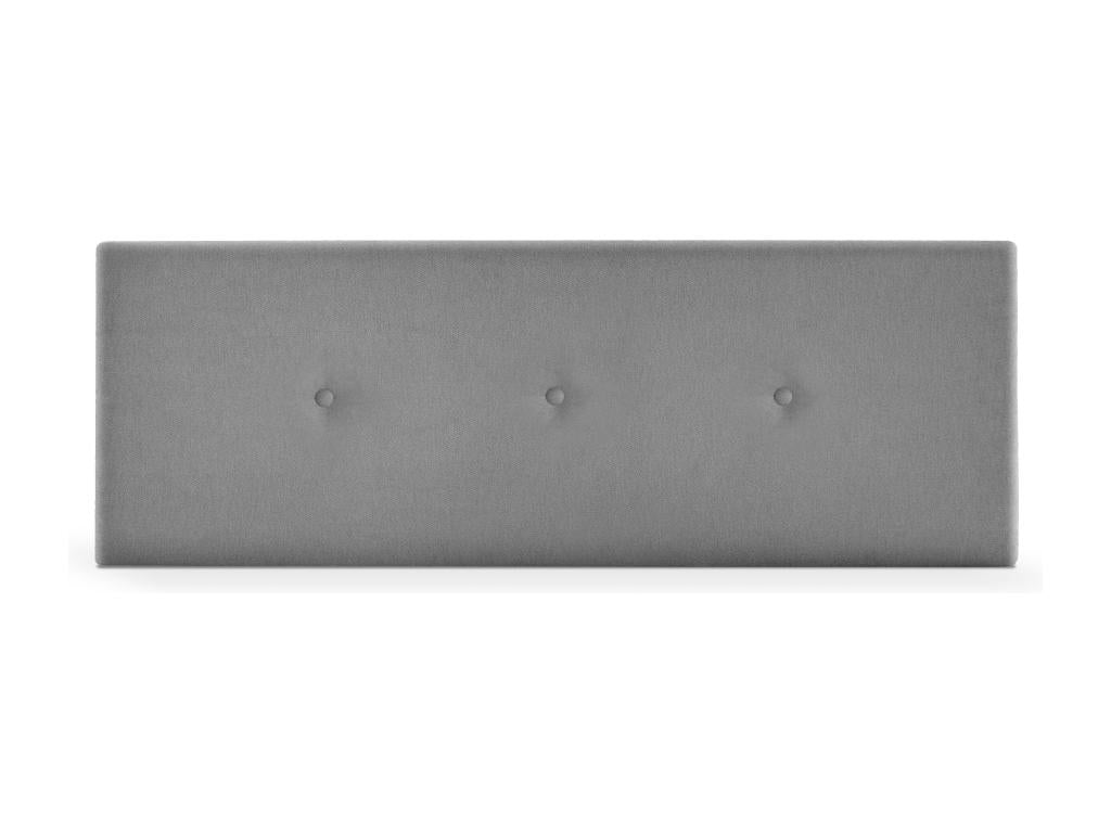 Meublita Aqualine Smooth Fabric Headboard with Buttons 150x50cm for 150cm Beds - Grey