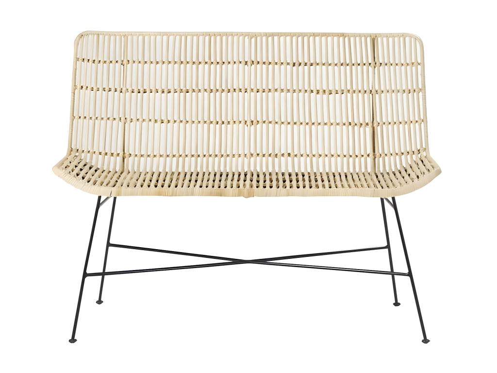 Rattan and metal sofa