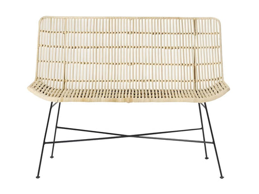 Rattan and metal sofa