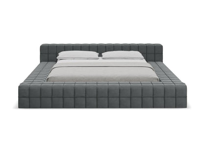 Upholstered velvet bed 160x200 - steel - Meublita