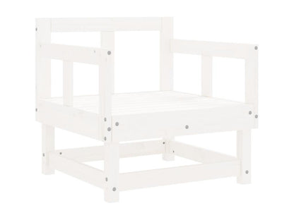 8-piece garden furniture set, white, solid pine wood