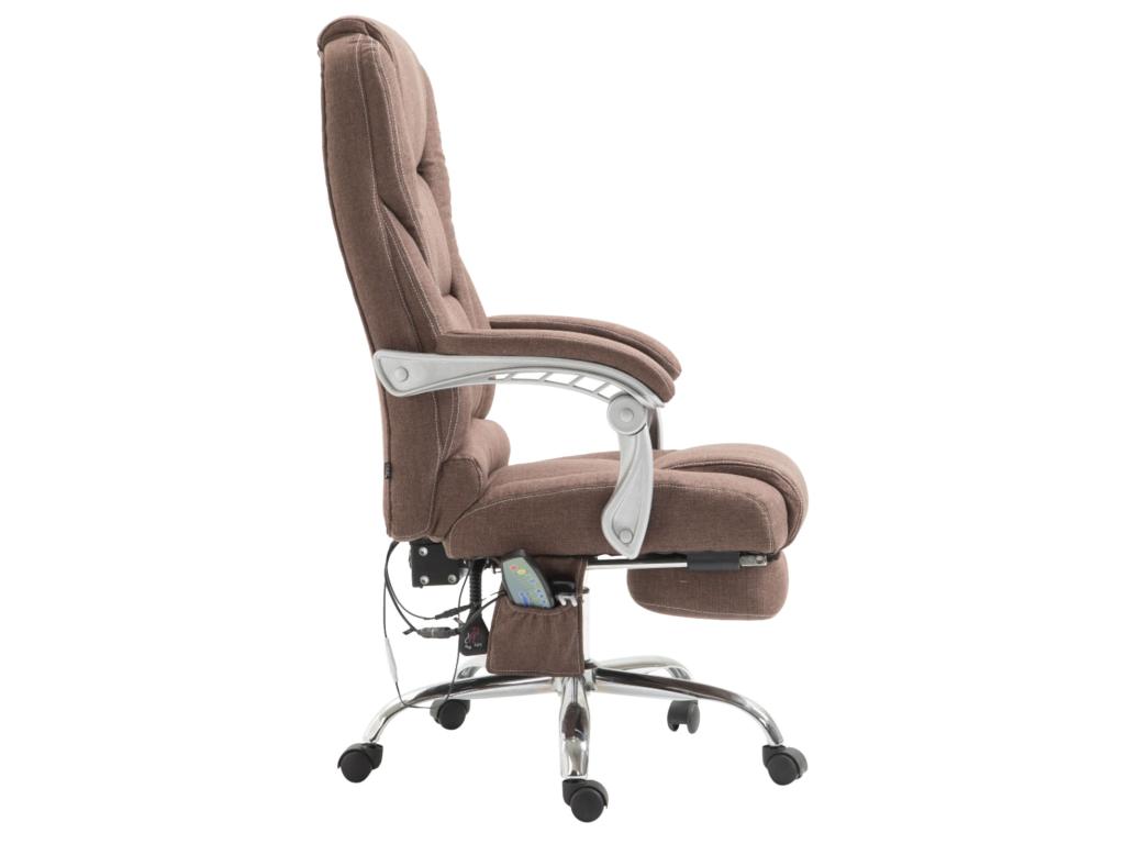 Office chair - Fabric / Chrome metal - Brown - Meublita