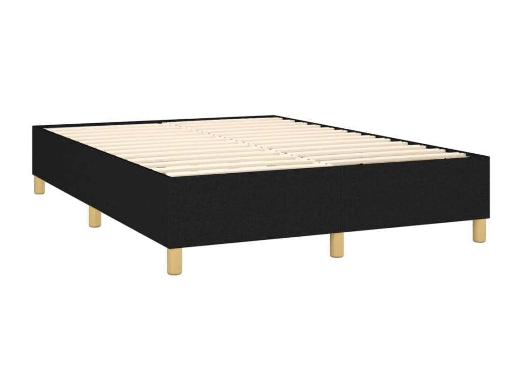 Meublita bed base with black mattress, 140x190 cm, fabric
