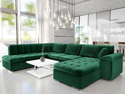 Meublita 180 Corner Sofa, Green, with Sleeping Function, 348x205x76cm