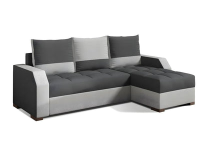 Convertible corner sofa - ARTE - in quality fabric - dark grey and light grey, 3/4 seater, right-hand corner as seen from the front