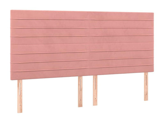 4-piece headboard set, pink, 80x5x78/88 cm, velvet
