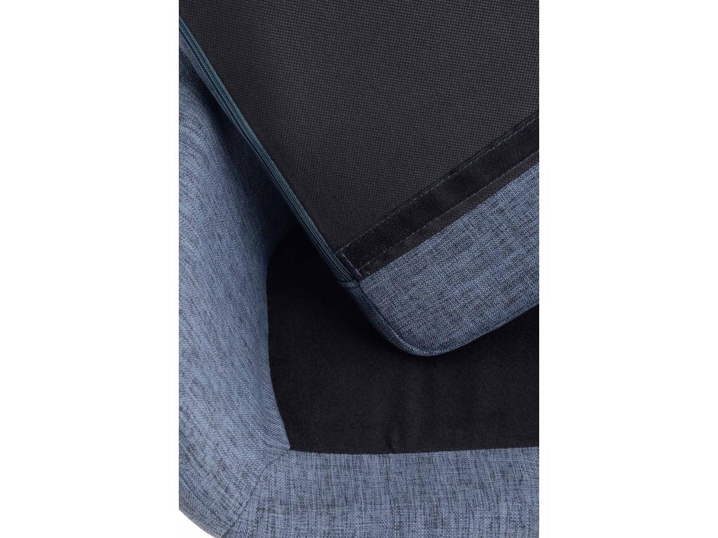 Set of 2 Bar Stools - Fabric/Wood - Blue - Meublita