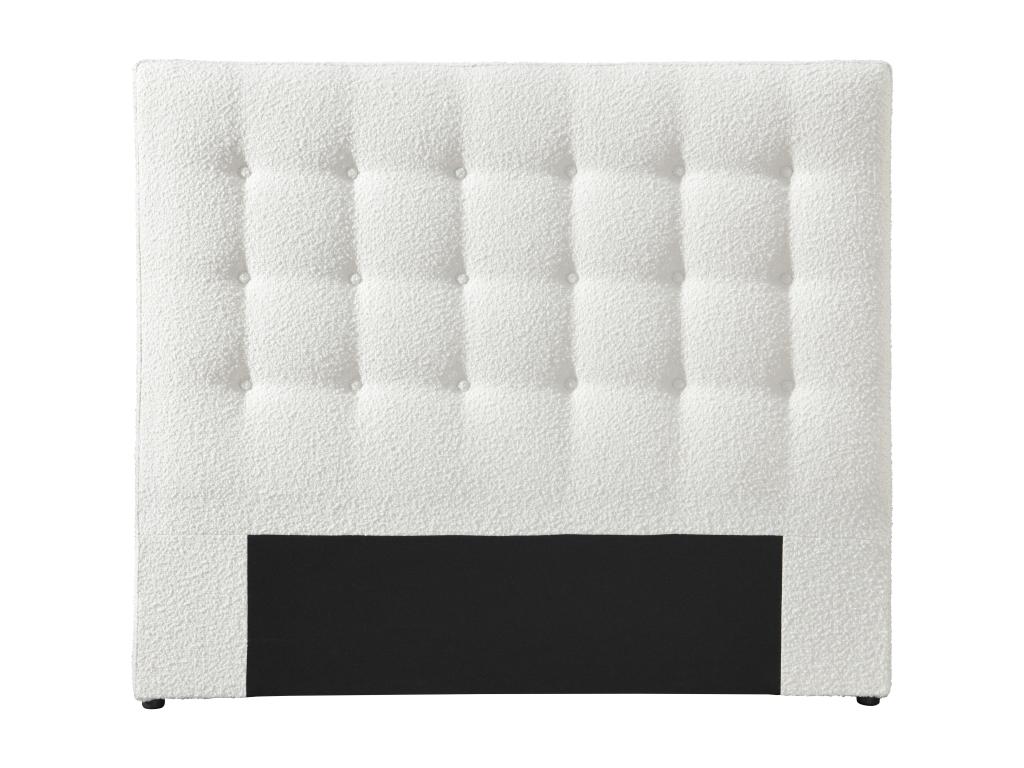 Upholstered headboard 140 cm - Bouclé fabric - White - Meublita