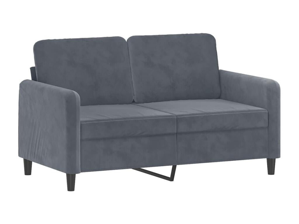 2-piece sofa set with dark grey velvet cushions