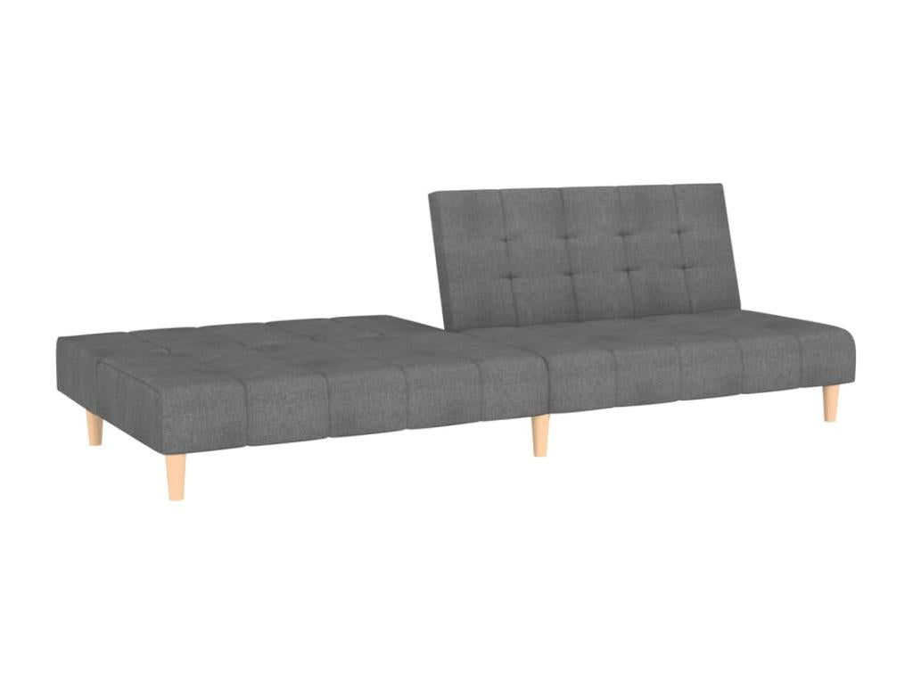 Light grey fabric 2-seater sofa bed