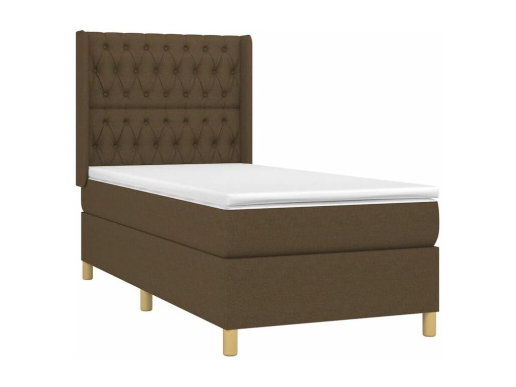 Meublita bed base with dark brown mattress 100x200