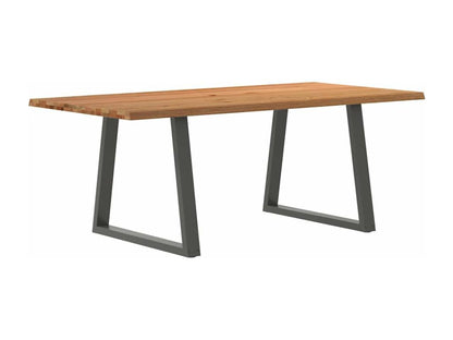 Dining table with natural edge, 200x100x74cm, solid oak wood