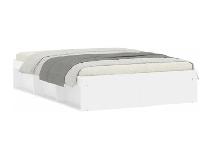 White bed frame without mattress, 135x190 cm