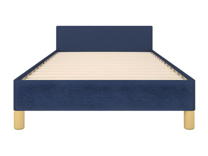 Bed frame with headboard, blue, 90x190 cm, fabric