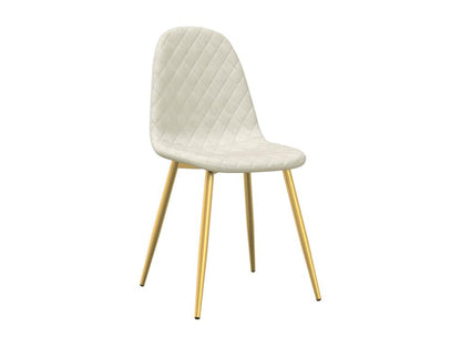Set of 4 cream velvet dining chairs